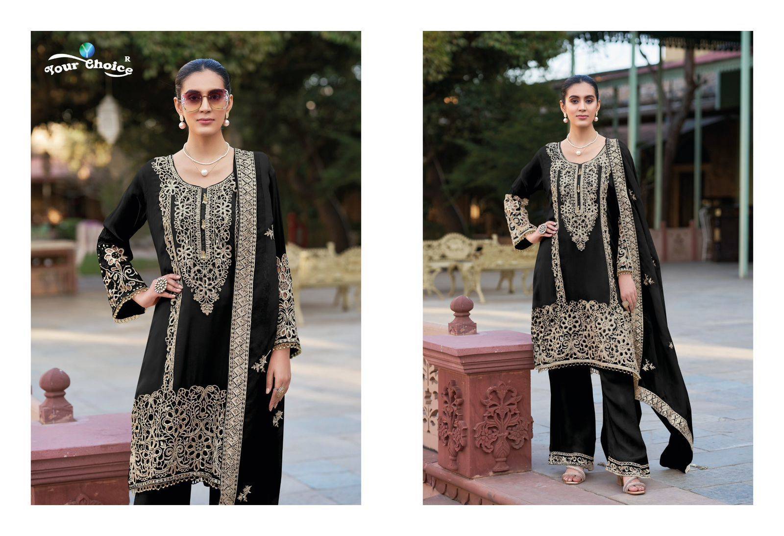 Alta~Vista BY Your choice 1001 To Beautiful Festive Suits Colorful Stylish Fancy Casual Wear & Ethnic Wear Chinnon Dresses At Wholesale Price1002